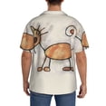 thumbnail image 3 of Fotbe Brown Cat Cartoon Camisa Estampada de Manga Corta para Hombre, Casual de Verano, Estilo Playero, Sin Arrugas-Medium, 3 of 5