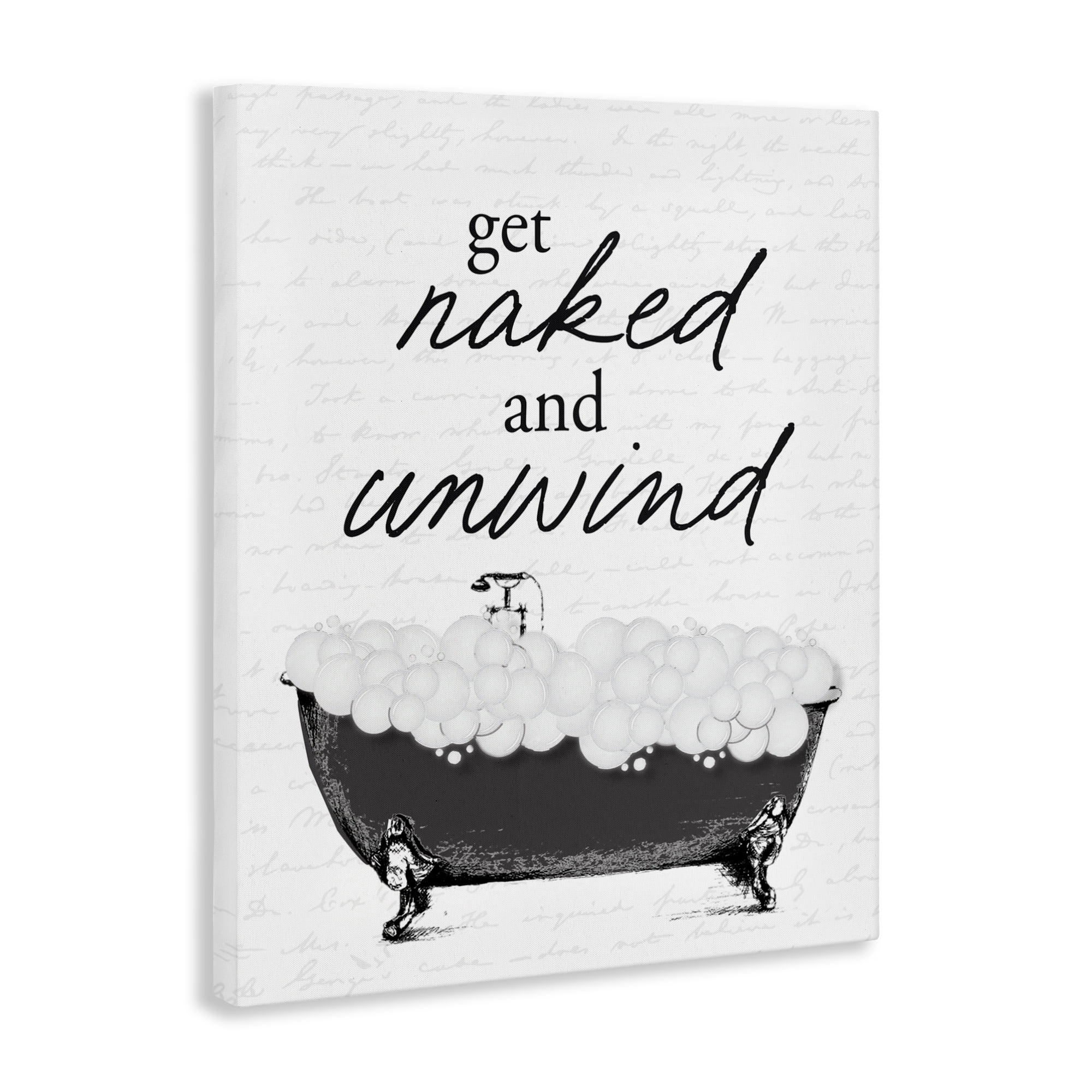 Unwind Bubble Bath Canvas Wall Art, design by Lettered and Lined