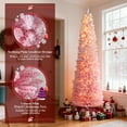 thumbnail image 4 of Gymax 7 FT Pre-Lit Christmas Tree Slim Pencil Xmas Tree w/ 527 Snow Flocked PVC Branch Tips, 4 of 10