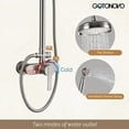 thumbnail image 6 of gotonovo Shower Fixture Exposed Pipe Shower System Brass Brushed Nickel 8 Inch Overhead Rainfall Shower with Handheld Spray Dual Functions Solid Copper Diverter Bathroom Shower Faucet Combo Unit Set, 6 of 9