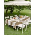 thumbnail image 4 of Outdoor Tablecloth with Umbrella Hole for Patio/Picnic/Party/Camping, Brown Ombre Waterproof Table Cloth Rectangle Table Cover Washable, Modern Moire Abstract Art Aesthetics (60"x 120"), 4 of 9