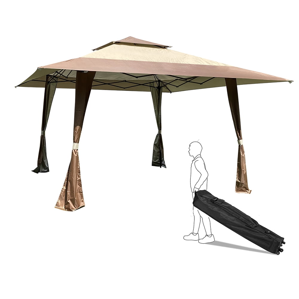 Outdoor 13x13 Ft Canopy,Patio Pop-up Folding Gazebo Canopy Tent with Corner Curtain,Suitable for Backyard, Party,Camping,Coffee Outdoor 13x13 Ft Canopy,Patio Pop-up Folding Gazebo Canopy Tent with Corner Curtain,Suitable for Backyard, Party,Camping,Coffee