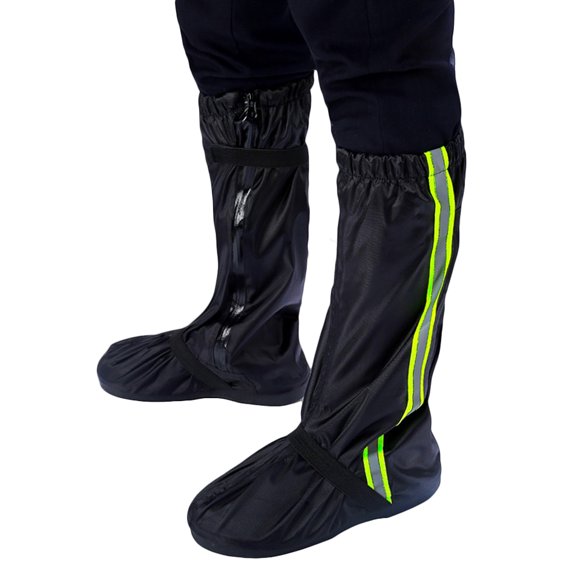 Waterproof Shoes Cover Oxford Cloth High Snow Rain Boot Cover Reflective Shoe Cover for Men Women (Black, XXL)