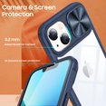 thumbnail image 3 of For Apple iPhone 14 Plus 6.7 inch Transparent Crystal Build-in Screen Slide Lens Shockproof Protective Hybrid Case Cover Blue, 3 of 5