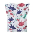thumbnail image 7 of POPTEM Toddler Girl Dinosaur Shirts Ruffle Sleeve 100% Cotton Tops 4T, 7 of 7