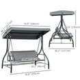 thumbnail image 3 of Outsunny 3 Seater Patio Swing Chair with Canopy Convertible Porch Swing Bed, 3 of 10