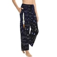 thumbnail image 2 of Uemuo Physical Formulas Pattern Women's Wide Leg Palazzo Lounge Pants with Pockets Light Weight Loose Comfy Casual Pajama Pants-X-Large, 2 of 9