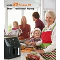thumbnail image 5 of Suodoka Air Fryer 8 Qt Max 450F for Cooking, 6 Presets Fry Touch Panel Easy View Window, New Black, 5 of 7