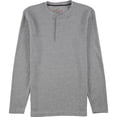thumbnail image 2 of Camiseta henley de punto waffle resistente a la intemperie para hombre, gris, mediana Weatherproof henley, 2 of 2