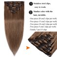 thumbnail image 5 of SEGO Clip in Human Hair Extensions Full Head 100% Real Remy Thick Hair Extensions Silky Straight(7 pcs/15 clips), 5 of 8
