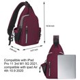 thumbnail image 4 of Mosiso Sling Backpack Chest Shoulder Bag Double Layer Hiking Daypack Men/Women,Wine Red, 4 of 6