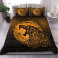 thumbnail image 1 of Juego de Cama Vikingo Fenrir Vikingo Tatuaje 3D Versión Dorada Juego de Cama Rlt12, 1 of 5