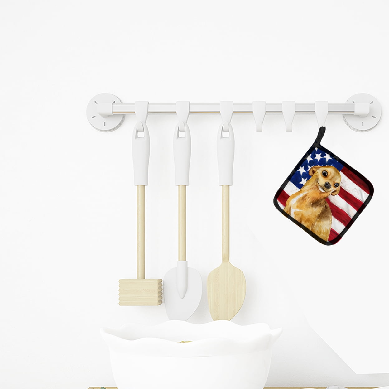 Caroline's Treasures Chihuahua Patriotic Pair of Pot Holders