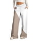 thumbnail image 1 of Puntoco Pantalones De Pierna Ancha Con Cordón Estampado Con Bloques De Color A La Moda Para Mujer Caqui S, 1 of 4