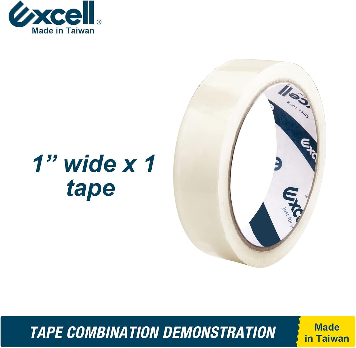 Excell Heavy Duty Steel Desk Tape Dispenser (1" Wide) with Safety Blade Cover, Desk Top Dispenser for Home,Office, Shop, Retail Store and Warehouse Wrapping Purpose