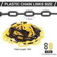 thumbnail image 2 of Eslabones de cadena de plástico Uxcell 10ft Cadenas de seguridad Barreras 0.24" Amarillo Negro, 2 of 7