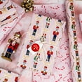 thumbnail image 3 of HOMERAL Christmas Wrapping Paper Roll - Pink Gift Wrap with Nutcracker, Candy Cane, and bowknot - Perfect for Christmas - 17 Inch X 33 Feet, 3 of 6