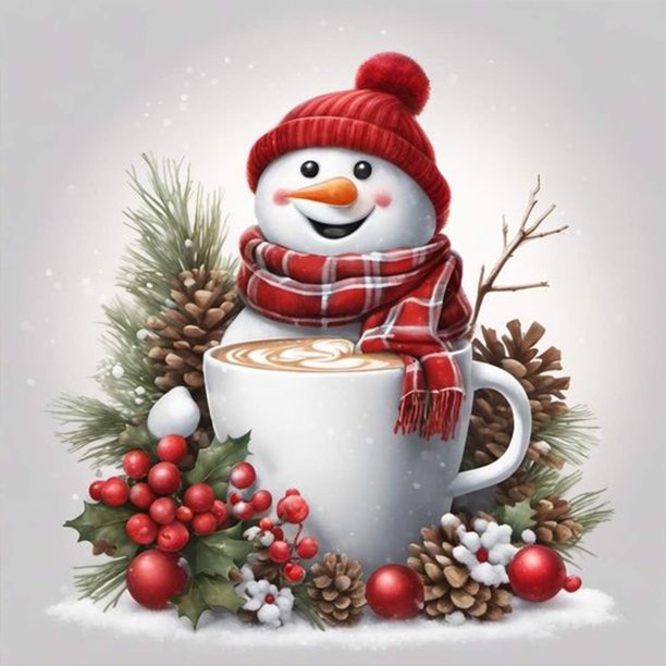5D DIY Taladro Navidad Muñeco Nieve Kit Del 30x30cm