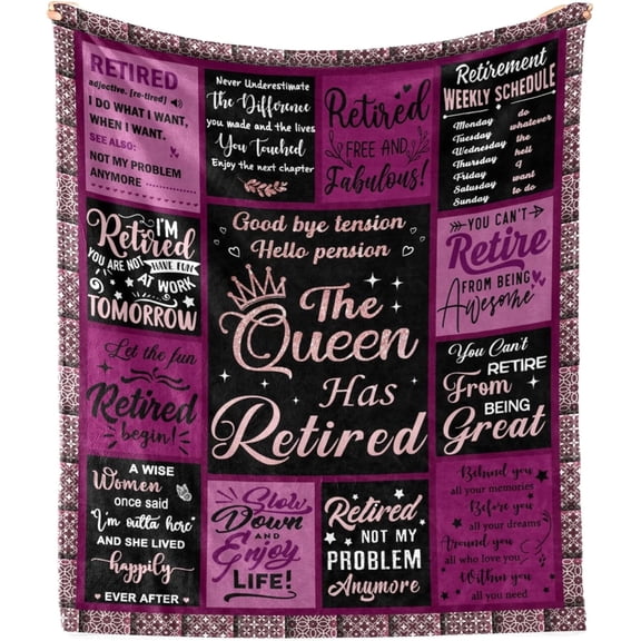 Retirement Gifts for Woman 2024, Retirement Blanket Gifts for Women, Best Retirement Gifts Ideas, Coworker Leaving Gift Retired Throw Blankets 50"X60"