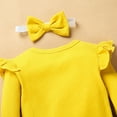 thumbnail image 6 of Penkiiy Newborn Infant Baby Girl Long Sleeve Ruffle Solid Tops+Floral Bowknot Pants Set Newborn Baby Essentials for 6-9 Months Kids Yellow on Clearance, 6 of 9