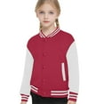 thumbnail image 2 of Vividxx Girls Jacket Child Boys Girls Fall Spring Long Sleeve Color Block Baseball Coat Top Clothes Fall Outerwear Jackets 11-12 Years, 2 of 4
