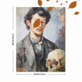 thumbnail image 3 of Qisvanset Hamlet Skull Portrait Canvas Print 12x16 Inch Bar Bedroom Decor, 3 of 8
