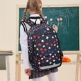 thumbnail image 7 of FORMRS Unisex School Backpack 17" Student Travel Bag with Laptop Compartment, Red Starry Pattern, 7 of 7