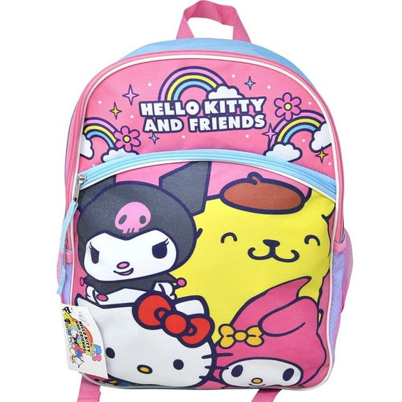 Hello Kitty and Friends 16" Colorful School Backpack with front and side Pockets