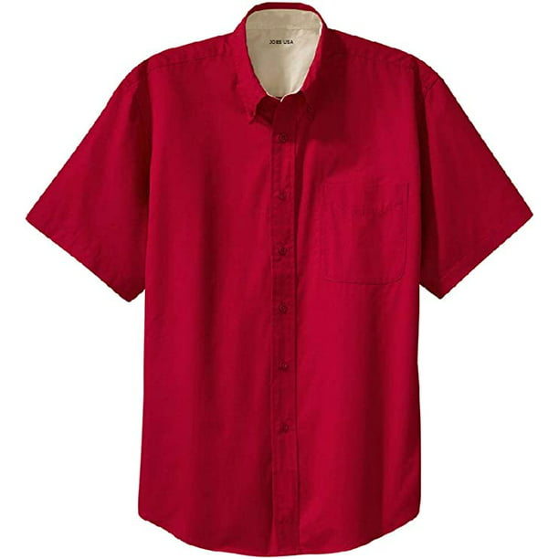 Joe's USA Men's Short Sleeve Wrinkle Resistant Shirts-Tall-XLT-Red ...