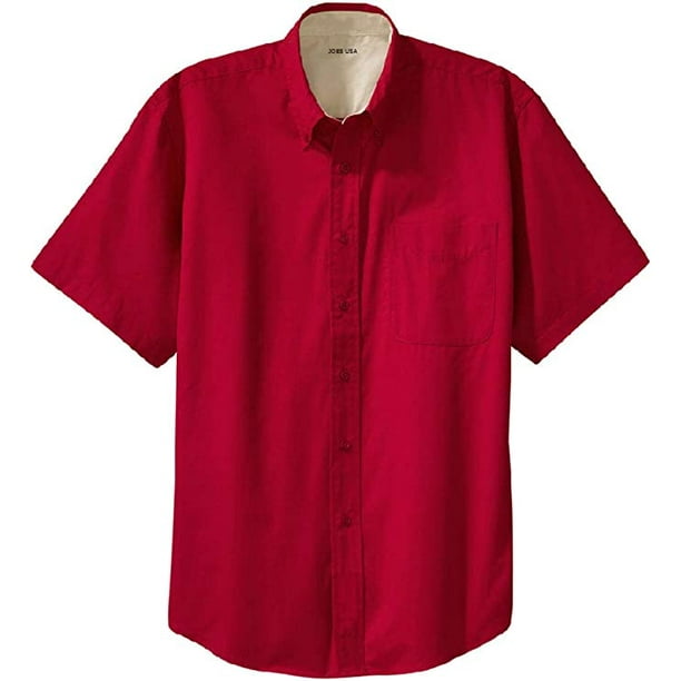 Joe's USA Men's Short Sleeve Wrinkle Resistant ShirtsTallXLTRed