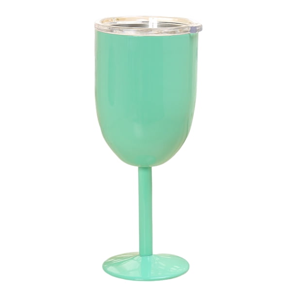 Vaso de cóctel aislado de 10 oz, de doble pared, con tapa alta para cócteles, vino, bebidas frías, copa de vino de acero inoxidable