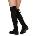 thumbnail image 4 of Bamboo Suede Drawstring Over-The-Knee Flat Boots 19819, 4 of 4