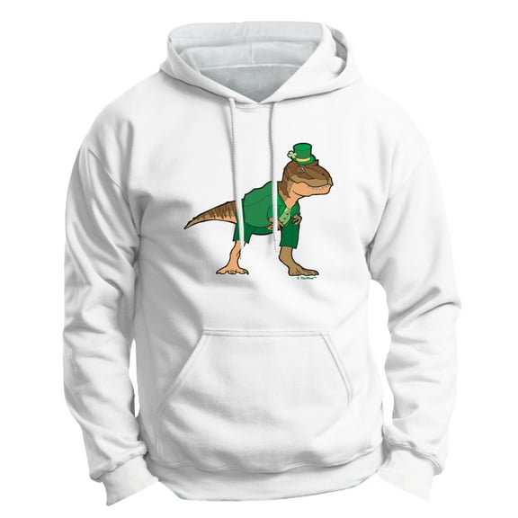 St Patricks Day Accessories T-Rex Leprechaun Premium Hoodie Sweatshirt Small White