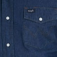 thumbnail image 3 of Wrangler Men's Authentic Cowboy Cut Work Western Long-Sleeve Firm Finish Shirt,Blue,17 36, 3 of 5