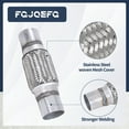 thumbnail image 3 of FGJQEFG 2PCS Exhaust Flex Pipe Stainless Double Braid 2.25"Inch x 6"Inch w/Ends 10"Inch Long Heavy Duty, 3 of 7