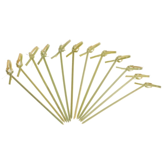 NICEXMAS 200 Pcs Disposable Fruit Skewers Black Bamboo Picks for Appetizer Display Bartender Home