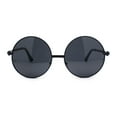 thumbnail image 2 of Arrow Metal Jewel Hinge Round Circle Lens Oversized Hippie Metal Rim Sunglasses All Black, 2 of 4