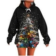 thumbnail image 2 of Antqov Hoodies for Women, Christmas Pullover Star Sequins Printed Drawstring Tops with Pocket, Party Fashion Comfortable Sweatshirts, 2 of 5