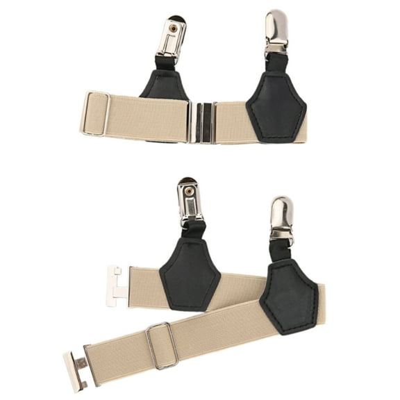 POPLIS 2Pcs Elastic Men's Socks Holder Sock Suspenders with Metal Clips for Formal or Business Stockings Socks Garters Belt