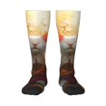 thumbnail image 1 of Balery Sunshine Flower Meditating Cat Calcetines novedosos Calcetines deportivos Calcetines hasta la rodilla Calcetines de algodón Calcetines originales y geniales, 1 of 6