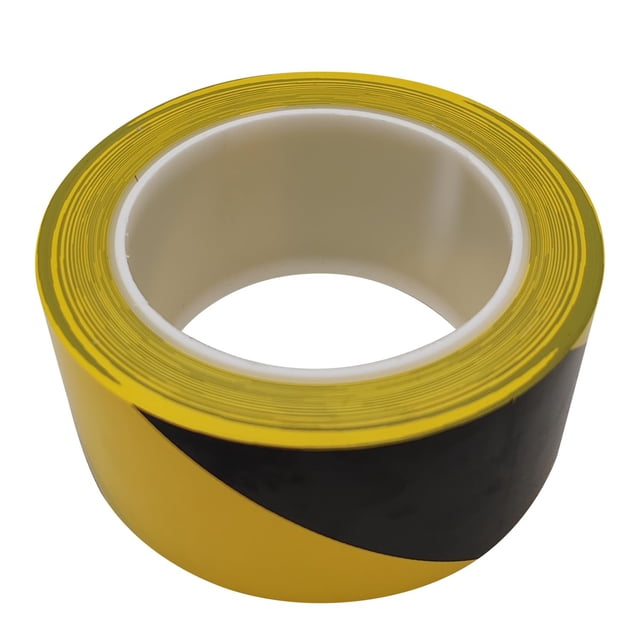 Cinta de advertencia de peligro de PVC de 4,8 cm x 30 m con rayas negras y amarillas, cinta de seguridad para pared, suelo y tuberías.