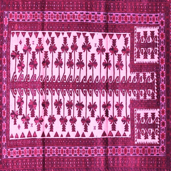 Ahgly Company Indoor Square Persian Pink Traditional Area Rugs, 4' Square