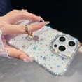 thumbnail image 2 of for iPhone 14 Pro Max Case with Ring Stand, Glitter Phone Case with Secure Diamond Finger Ring & Kickstand, Women Girls Bling Luxury Anti-Scratch Protective Case for iPhone 14 Pro Max, Clear, 2 of 10