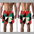 thumbnail image 3 of luoweisi Men's Beach Shorts Quick Dry Swim Trunks with Mesh Lining Geometry 2XL, 3 of 5