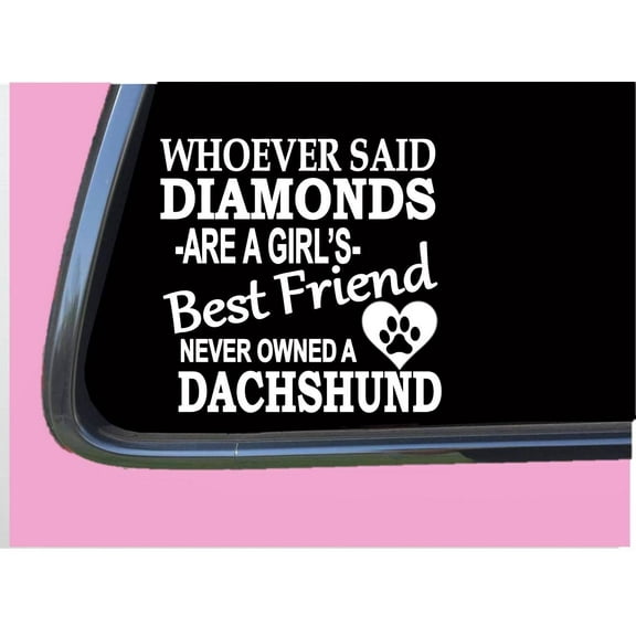 Dachshund Diamonds TP 464 Sticker 6" Decal rescue dog kennel toys treats