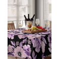 thumbnail image 6 of Purple Floral Table Cloth, Waterproof Tablecloth for Rectangle Tables, Abstract Watercolor Flower Leaf Plant Reusable Washable Fabric Table Cover for Restaurant Kitchen Dining Tables 52"x70", 6 of 9