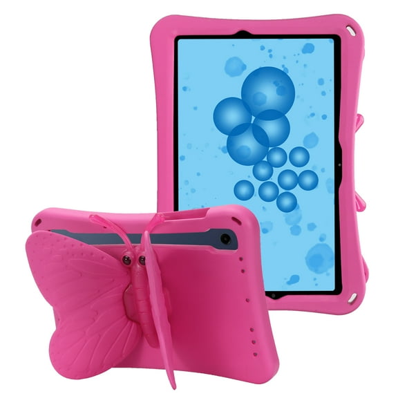 GSFY Kids Case for Galaxy Tab A9  11 Inch 2023, EVA 360° 3D Butterfly Kickstand Shockproof Heavy Duty Case with Pencil Holder for Samsung Galaxy Tab A9 Plus 11" (SM-X210/X216/X218), Rose BTFLY