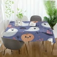 thumbnail image 3 of Yayeee Tablecloths 60" x 60" Rectangle Wrinkle Resistant Party Table Cover, Blue Cute Halloween, 3 of 8
