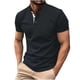 thumbnail image 1 of Mens Manga Corta Botón Abajo Camisas con Bolsillo Color Sólido Stand-Up Collar Blusa, Botón de la Moda de Bolsillo para los Hombres, Lavado de Manos Casual, 1 of 5