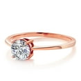 thumbnail image 5 of Gem Stone King 10K Rose Gold Lab Grown Diamond Engagement Ring for Women | 0.74 Cttw | Round 6MM | Gemstone April Birthstone | DEF Color | VVS-VS Clarity | Available in Size 5,6,7,8,9, 5 of 5